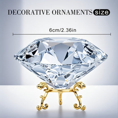 Crystal Sun Catcher with Gold Stand – Quadrilateral Decorative Crystal Stone Paperweight Rainbow Light Prism for Living Room Bedroom Home
