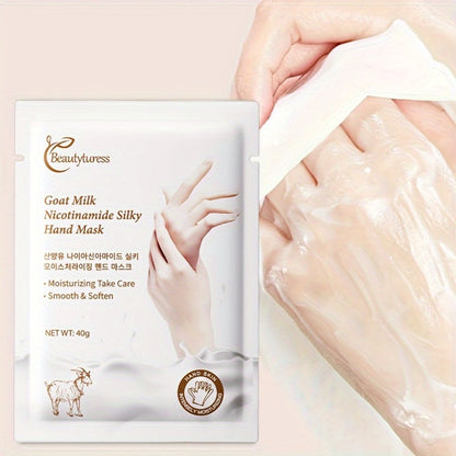 Moisturizing Hand Mask Gloves 20 Pairs with Niacinamide, Goat Milk & Glycerin | Brightening Deep Hydration Spa Treatment for Dry Rough