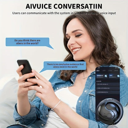144-Language AI Real-Time Translation Earbuds, Two-Way Interpreter Earphones USB & Battery Rechargeable with Carrying Pouch