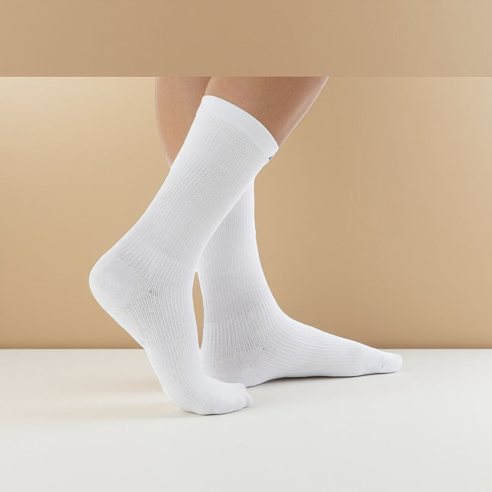 12-Pair Crew-Length Diabetic Sock Set for Adults in White, Black or Grey with 9-11 and 10-13 Sizes
