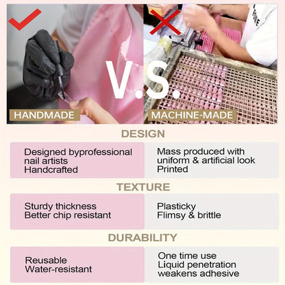 Press On Nails 10-Piece Extra-Long Pointed Almond Set with Silvery Rhinestones, Charms and Adhesive Stickers