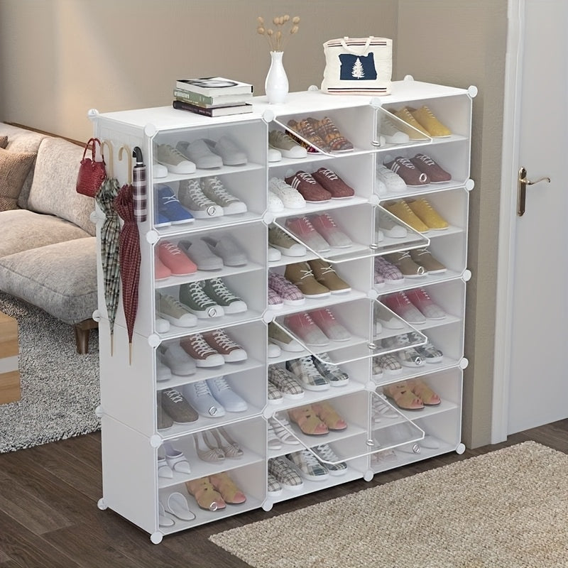 Shoe Rack Organizer Free Standing, Shoe Storage Cabinet for Boots, Slippers & High Heels, 2×6 / 3×8 Tier Shoe Shelf for Closet
