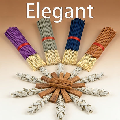 Incense Sticks 200pcs Aromatherapy Incense Set 4 Scents for Meditation Yoga Purification Home for Entryways, Bedrooms and Living Spaces