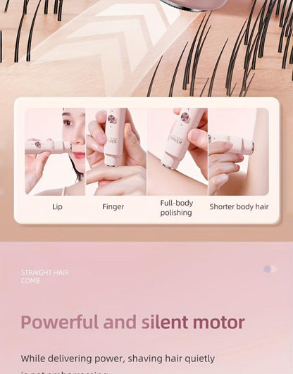 Electric Epilator for Women Double Head USB Rechargeable Hair Removal Shaver Bikini Trimmer Body Private Area Grooming Device