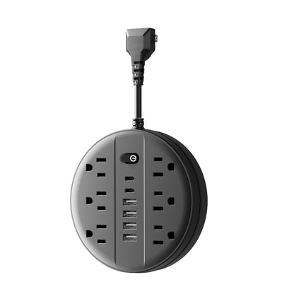 Surge Protector Power Strip 12-in-1 with 6 AC Outlets, 4 USB-A, 2 USB-C and Short, 5 or 10 ft Cord Options
