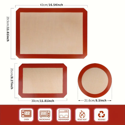 Silicone Baking Mat Set of 4 Nonstick Reusable Oven Liner Sheet for Cookies Macarons Bread for Entryways, Bedrooms and Living Spaces