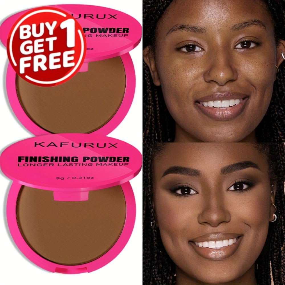 Pressed Powder Foundation 2 Pcs Set Waterproof Sweatproof Lightweight Buildable Coverage, for Makeup, Travel and Everyday Vanity Use