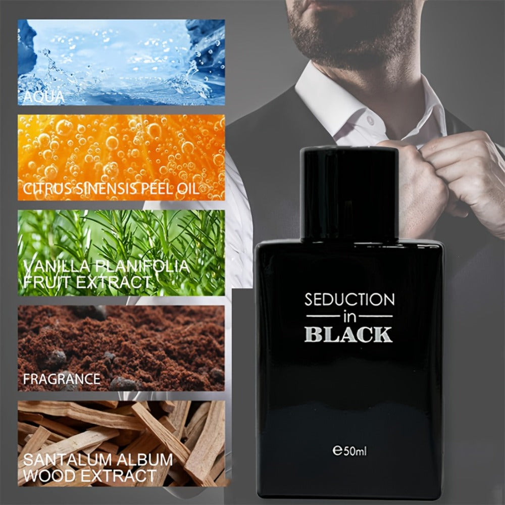 Woody Cologne for Men Long Lasting Eau de Toilette 50ml Propylene-Free Masculine EDT Spray Sensitive Skin Safe Daily Dates Gym Travel Office