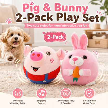 Electronic Bouncing Dog Toy with Animal Sound – USB Rechargeable Interactive Rolling Ball, Voice Recording & Music Mode