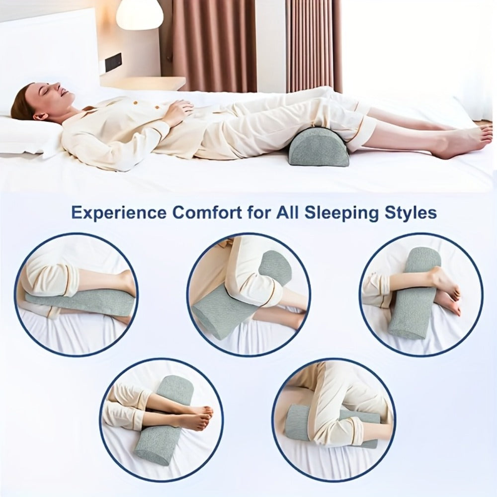 Memory Foam Lumbar Support Pillow Slow Rebound Half-Roll Multifunctional Leg Neck Back for Entryways, Bedrooms and Living Spaces