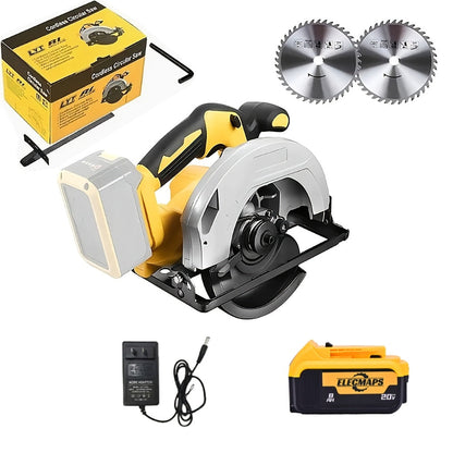 Cordless Circular Saw Compatible with DeWalt 20V MAX Battery, 7-Inch Brushless Electric Saw, 0-50° Bevel
