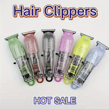 Hair Clippers & Trimmers Transparent LCD Kit with Full-Size Clipper, T-Blade Detailer, Foil Shaver and Type-C Charging
