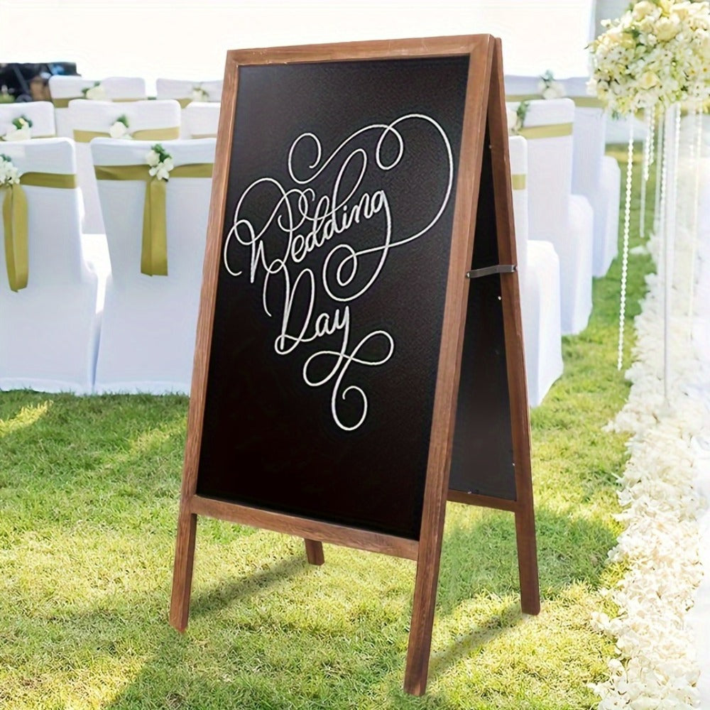 A-Frame Chalkboard Sign Double Sided Magnetic Wooden Standing Blackboard Menu Display Board for Entryways, Bedrooms and Living Spaces