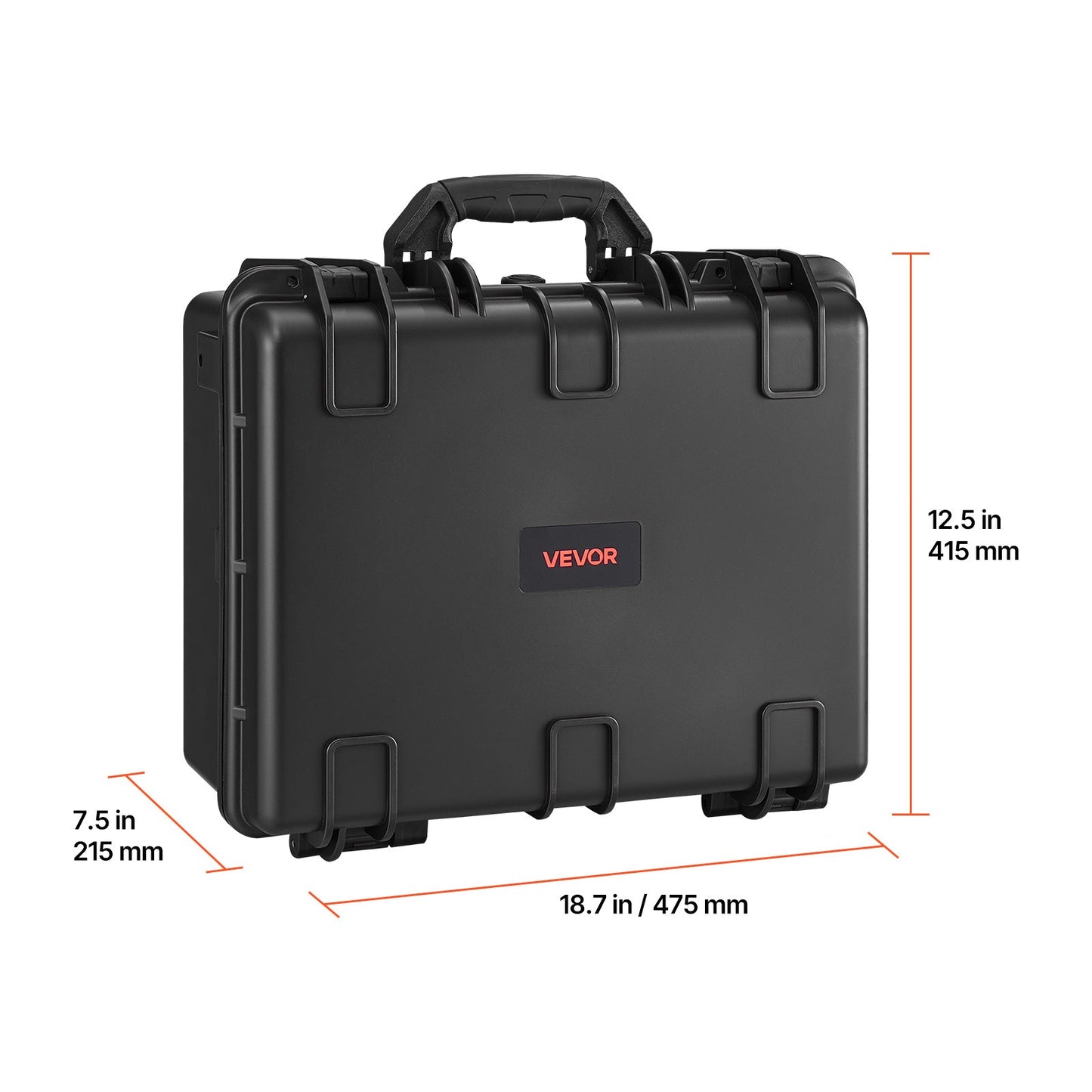 Hard Gun Case with Modular XPE Foam Interior – Heavy Duty Pistol Storage Box with Metal Hinges, 4 Lock Holes & Pressure Valve