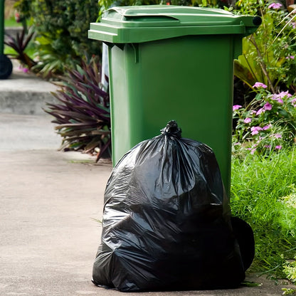 65 Gallon Large Black Garbage Bags Leak Proof Trash Bags for Kitchen Outdoor Garden Yard Waste Industrial Business 25 Pack 100 Pack
