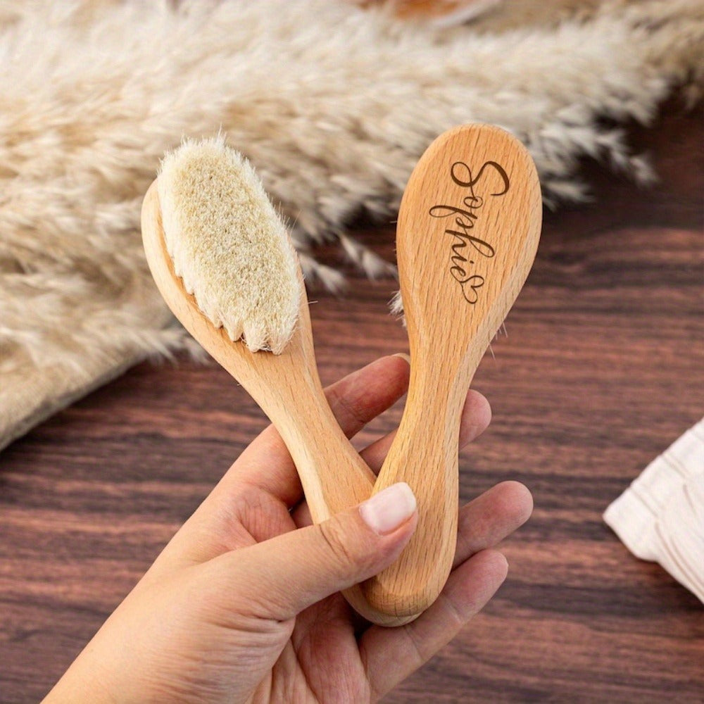 Custom Engraved Baby Brush Personalized Newborn Soft Hair Brush with Name, Unique Keepsake Gift for Baby Shower