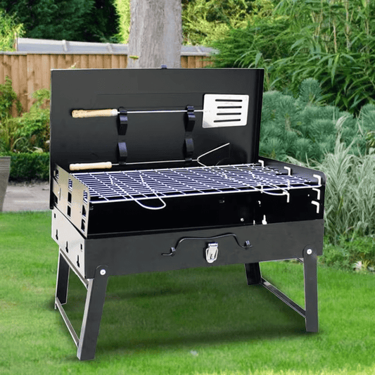 Portable Charcoal BBQ Grill Foldable – Lightweight Compact Outdoor Smoker Grill for Camping, Picnics, Hiking & Backyard Barbecue