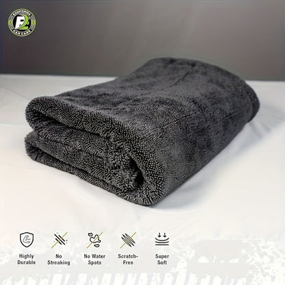 Microfiber Car Drying Towel 1300GSM – Edgeless Streak-Free Quick-Dry Detailing Towel, High Absorbency, XL Size 24x16" & 24x36" for Car