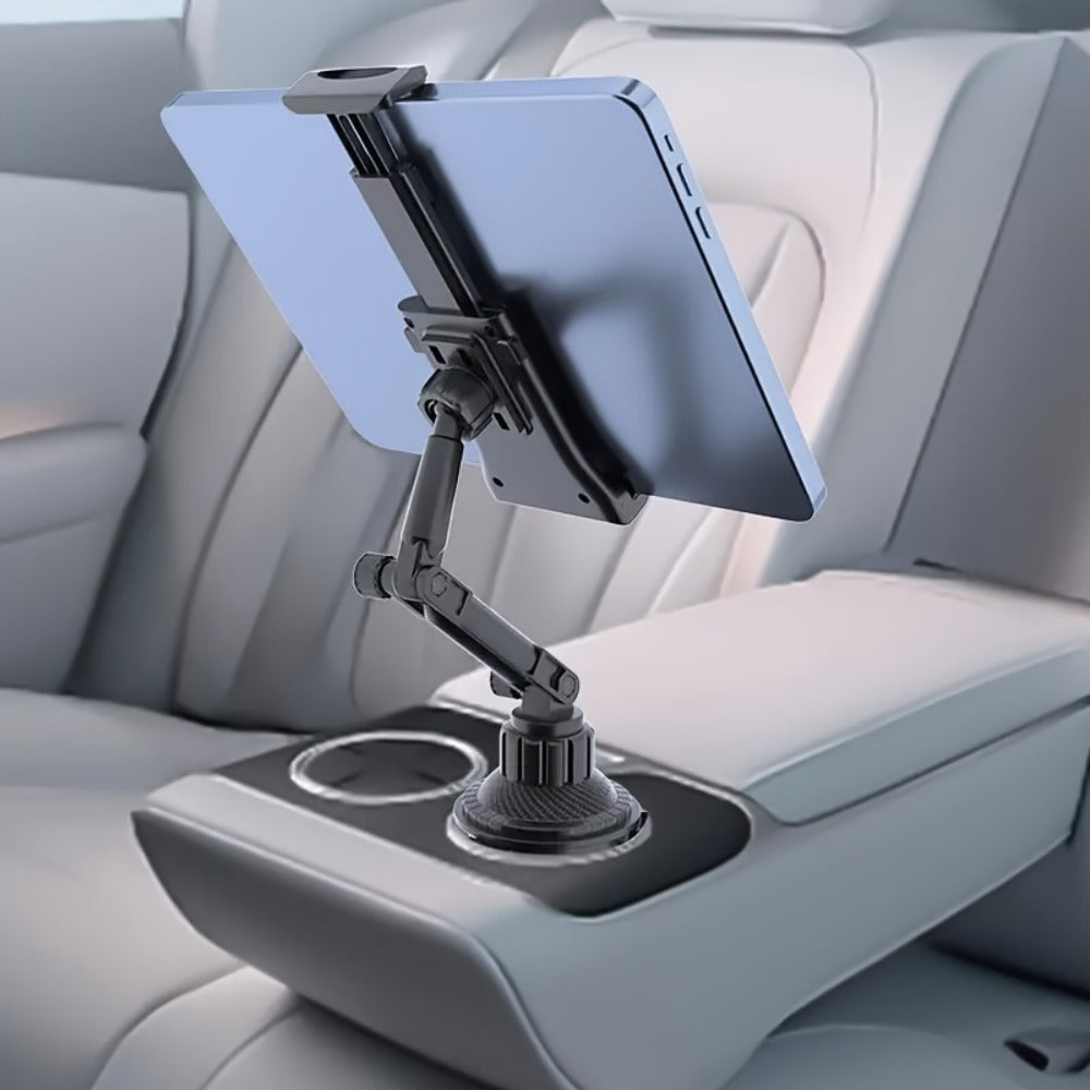 Car Cup Holder Phone & Tablet Mount – Adjustable Angle Multi-Functional Universal Vehicle Mount for Smartphones and Tablets | Durable Cup