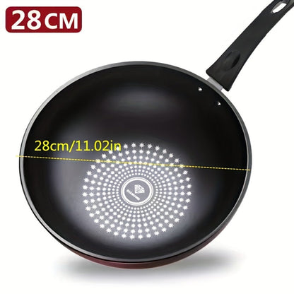 German Diamond Non-Stick Stir Fry Pan - Rice Stone Coating Smokeless Flat Bottom Wok for Induction Cooker Gas Stove