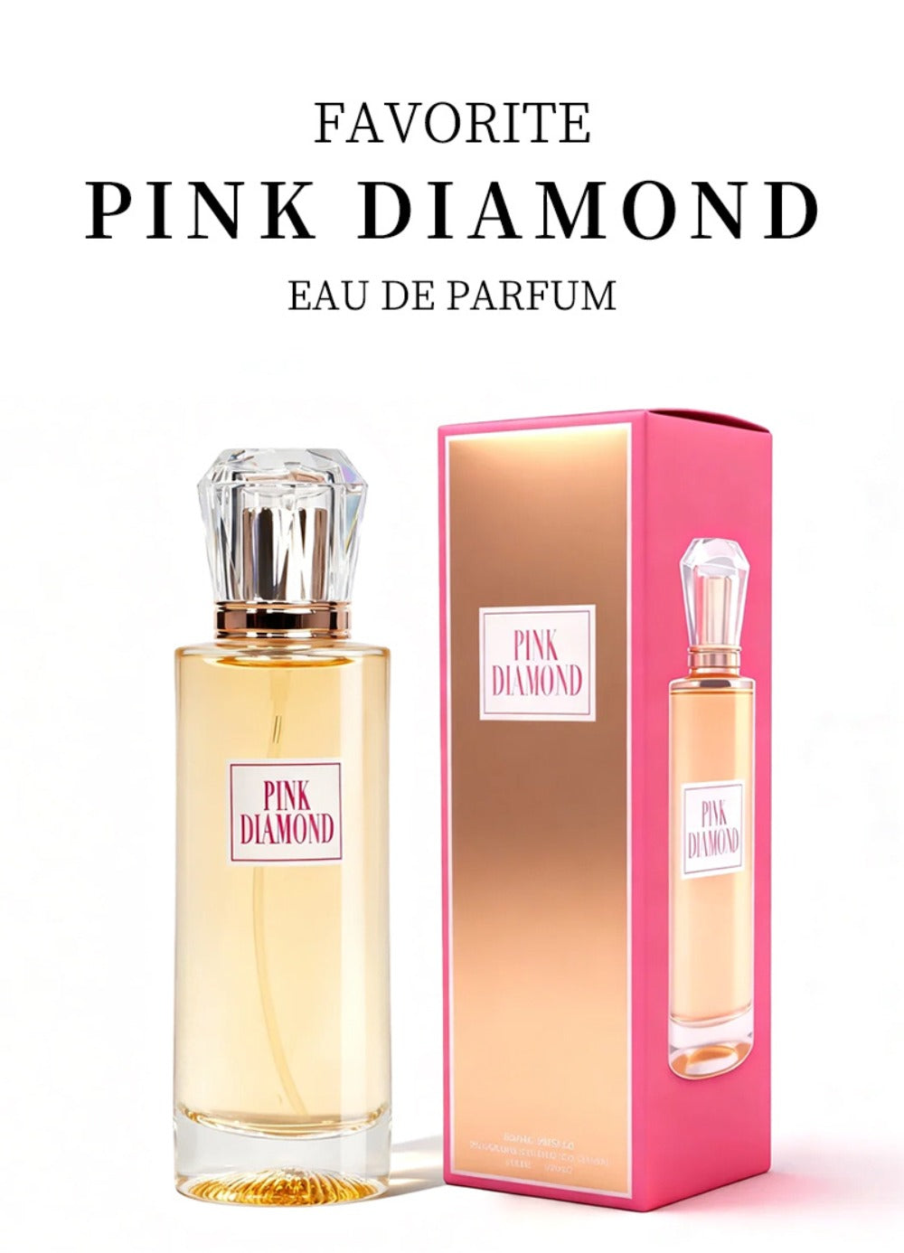 Pink Diamond Eau de Parfum Spray, 3.4 fl oz Bottle with Aldehyde, Lily and Orange Scent Notes