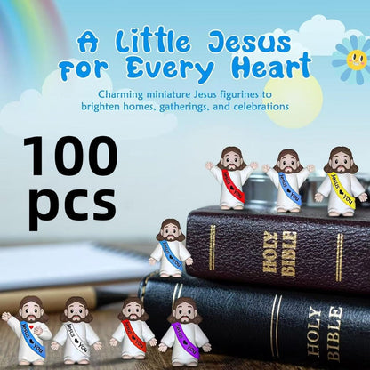 100pcs Mini Jesus Statue Party Favors – Religious Baptism First Communion VBS Crafts Gift Random Color
