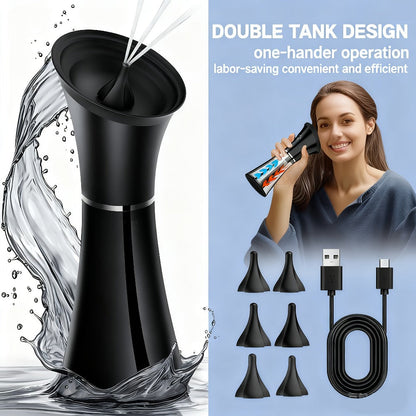 Rechargeable Ear Irrigation Cleaning System with Dual Water Tank, Interchangeable Tips and Two Checkout Models
