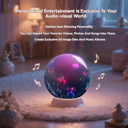 Crystal Ball Video Player Gift 2.7 Inch LED Light-Up Digital Sphere - Upload Your Own Videos & Photos