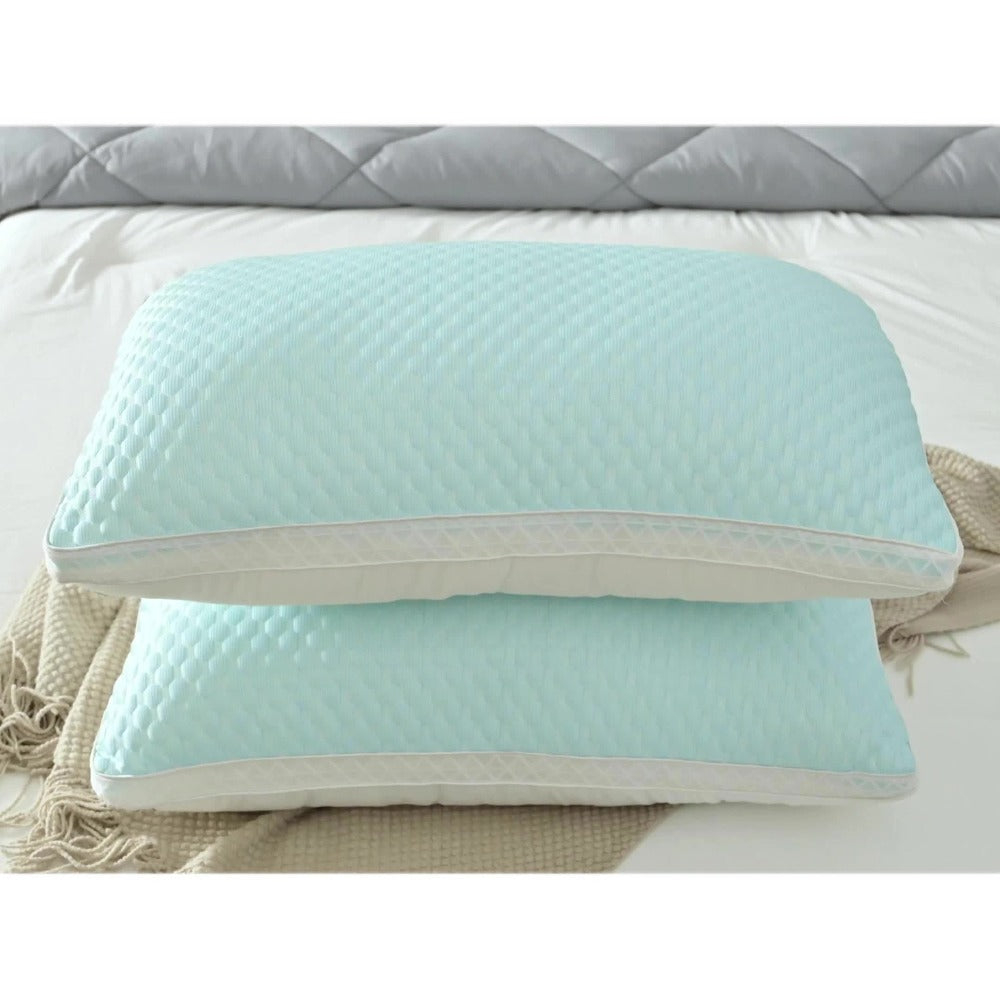 Cooling Bed Pillows 2-Pack – Neck Support for Side, Back & Stomach Sleepers | Machine Washable | Soft Polyester Fill | Perfect for Bed