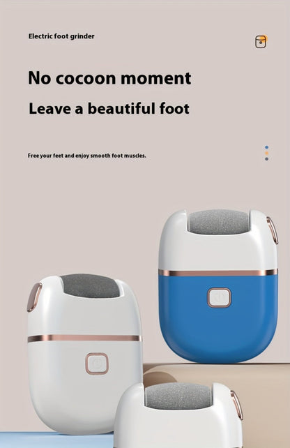 Callus Remover for Feet Electric Rechargeable Foot Grinder with 3 Grinding Heads & 2 Speed Settings – USB Portable Pedicure Tool for Cracked