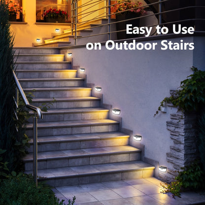 Solar Step Lights Outdoor 120 LED Motion Sensor, 270° Wide Angle Wall Light with 3 Modes, Solar Powered Stair Light for Pathway