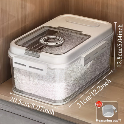 Food Storage Containers PET Rice Canister with Flip-Top Buckle Lid in 2.06- or 2.85-Gallon Sizes