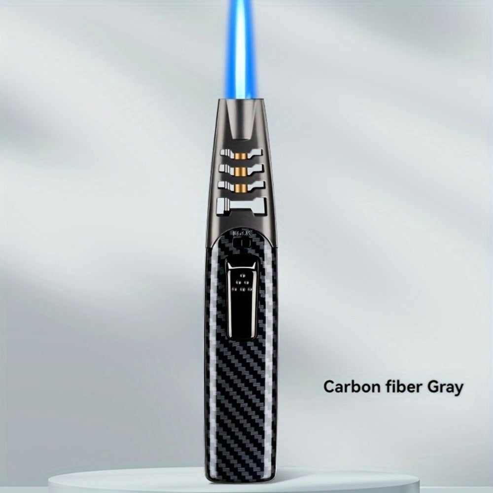 Kitchen Torch Lighter Carbon Fiber Windproof, Adjustable High-Temperature Flame with Safety Lock