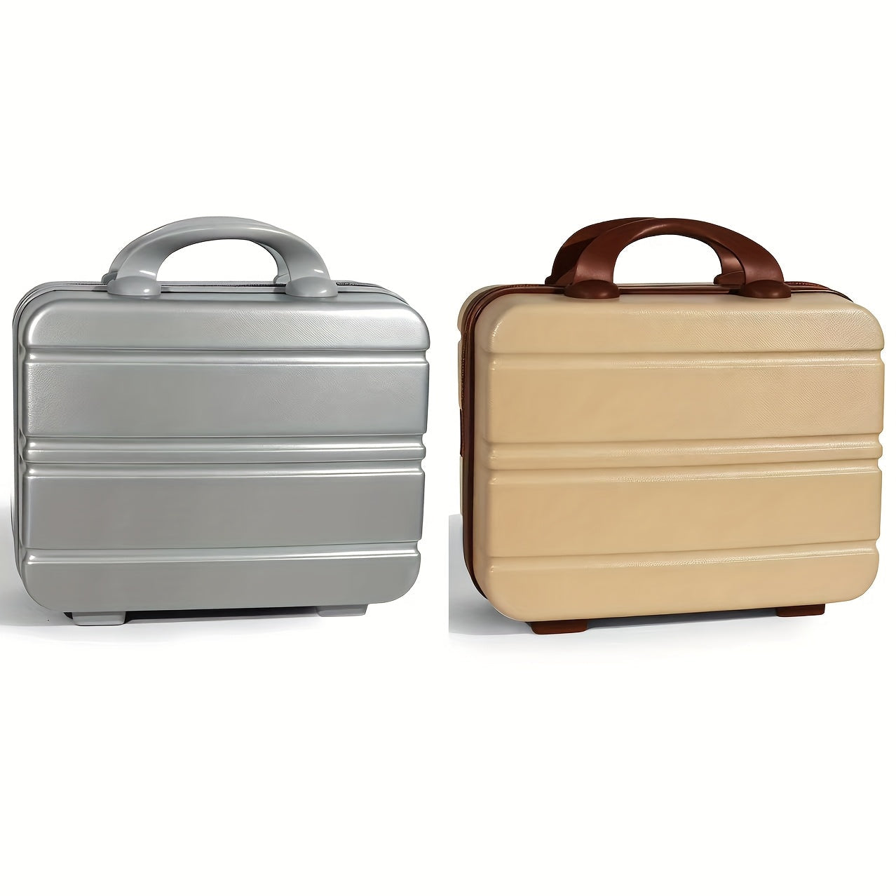 Hard Shell Makeup Travel Case Waterproof Pressure-Proof Portable Cosmetic Suitcase with Elastic Band Luggage Attachment Carry-On Organizer