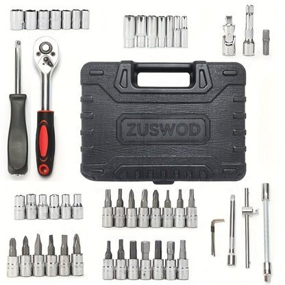 Impact Socket Set in 53, 54, 194 or 518-Piece Options with 3/8-Inch Drive, Metric and Imperial Sizes for Car Repair and DIY