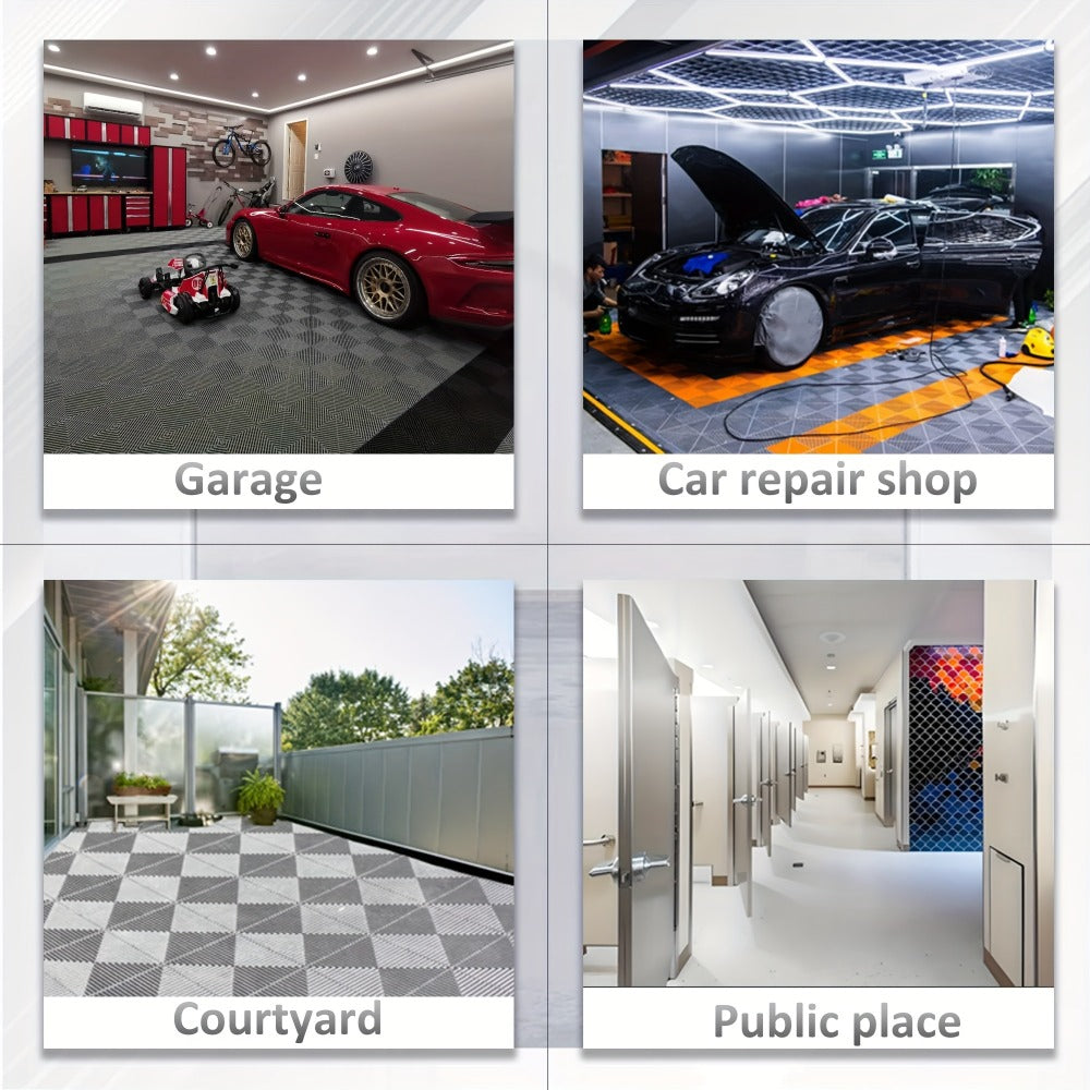 Interlocking Garage Floor Tiles 20-Pack – 16"x16" Drainage Floor Mat, Non-Slip PP Tiles for Garage, Car Wash