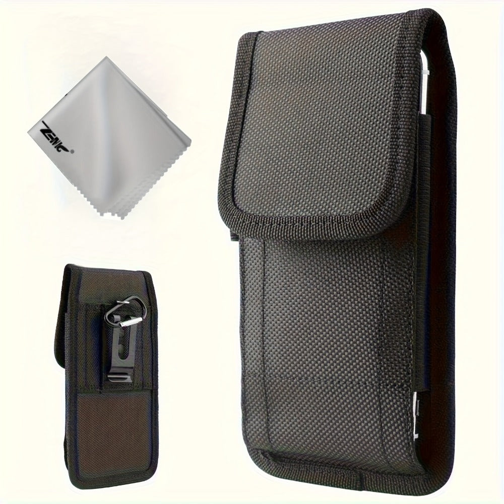 Belt Clip Phone Holster Pouch Universal 5.5-6.5 Inch Nylon Vertical Cell Phone Case Keychain Loop for an Everyday Personal Care Routine