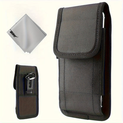 Belt Clip Phone Holster Pouch Universal 5.5-6.5 Inch Nylon Vertical Cell Phone Case Keychain Loop for an Everyday Personal Care Routine