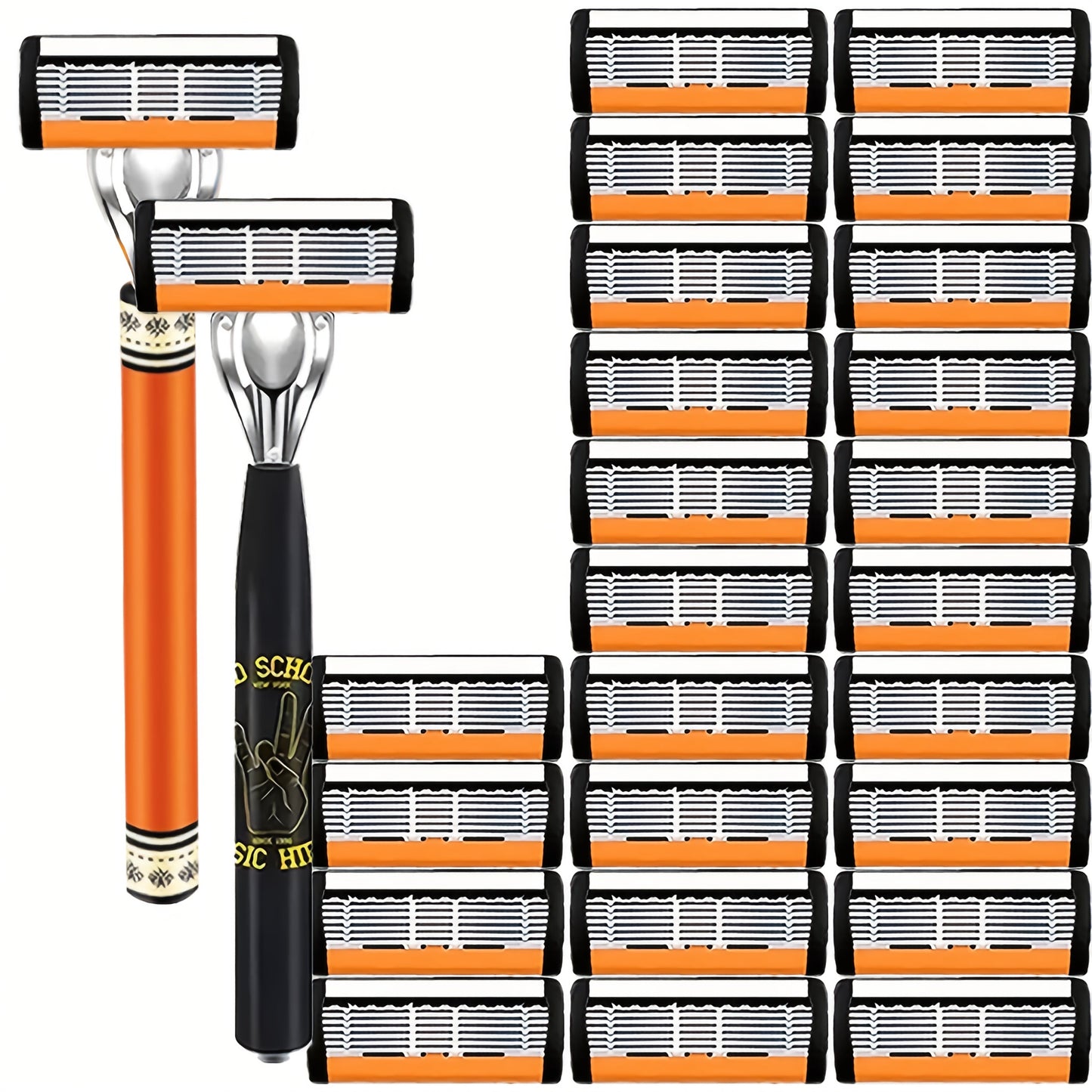 Double Edge Safety Razor Set for Men with 2 Handles & Stainless Steel Replacement Blades – Barber-Quality Close Shave Manual Shaving Kit