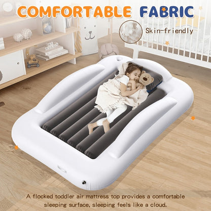 Kids Inflatable Travel Bed, Portable Children Air Mattress with Fast Inflation, Separate Mattress Design