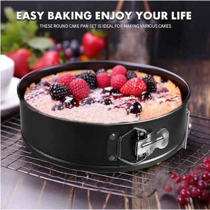 Cake Pan Set 6-Piece with Removable Bottom, Carbon Steel Nonstick Baking Molds in 3 Shapes Square Round Heart