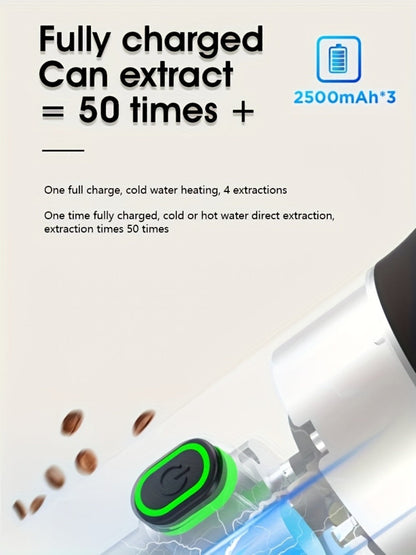 Portable Capsule Coffee Machine USB Rechargeable One-Touch Brewing Compact Espresso Maker for Bath Time, Home Spa and Personal Care