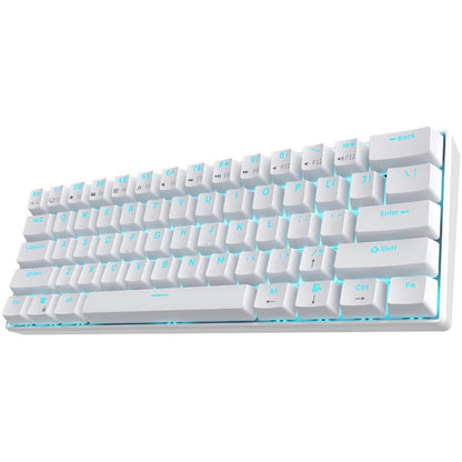 Mechanical Keyboard 61-Key Wired Hot-Swap Layout with Red or Blue Switches, RGB Backlighting and Six Color Options