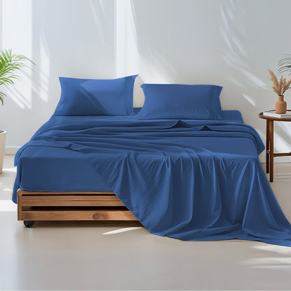 Fitted Sheet Set Deep Pocket | Soft Cooling Breathable Bedding 3-4pcs Fade-Resistant All-Season for Twin Full Queen King
