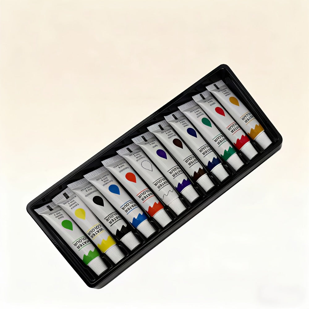 Portable Watercolor Paint Set 24 Colors with 15-Grid Palette 3 Brushes with the Listed Color, Size or Set Options for Everyday Use