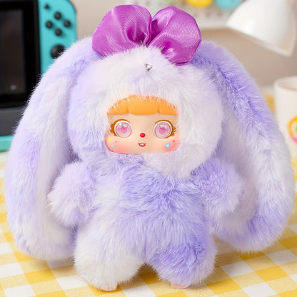 Plush Toy Kawaii Rabbit with Detachable Face Panel and Assorted Character Styling for Display