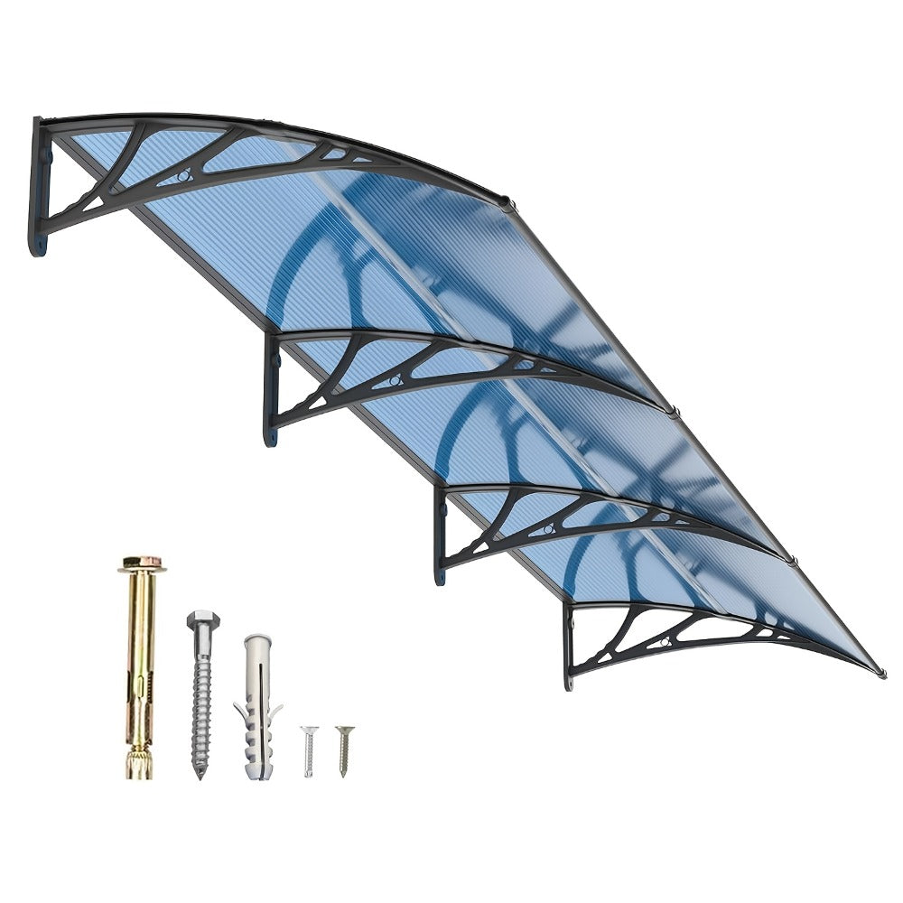 Polycarbonate Window Awning Door Canopy - UV Rain Snow Sun Protection Overhang for Doorways, Patio & Windows