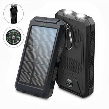 Power Bank for Camping, 20000mAh 40000mAh Portable Charger with Dual USB LED Flashlight & Compass – Waterproof External Battery Pack