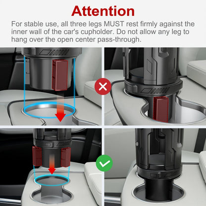 Adjustable Car Cup Holder Expander for 12–64 oz Bottles and Mugs with 2.56-Inch Base, One- or Two-Pack Options