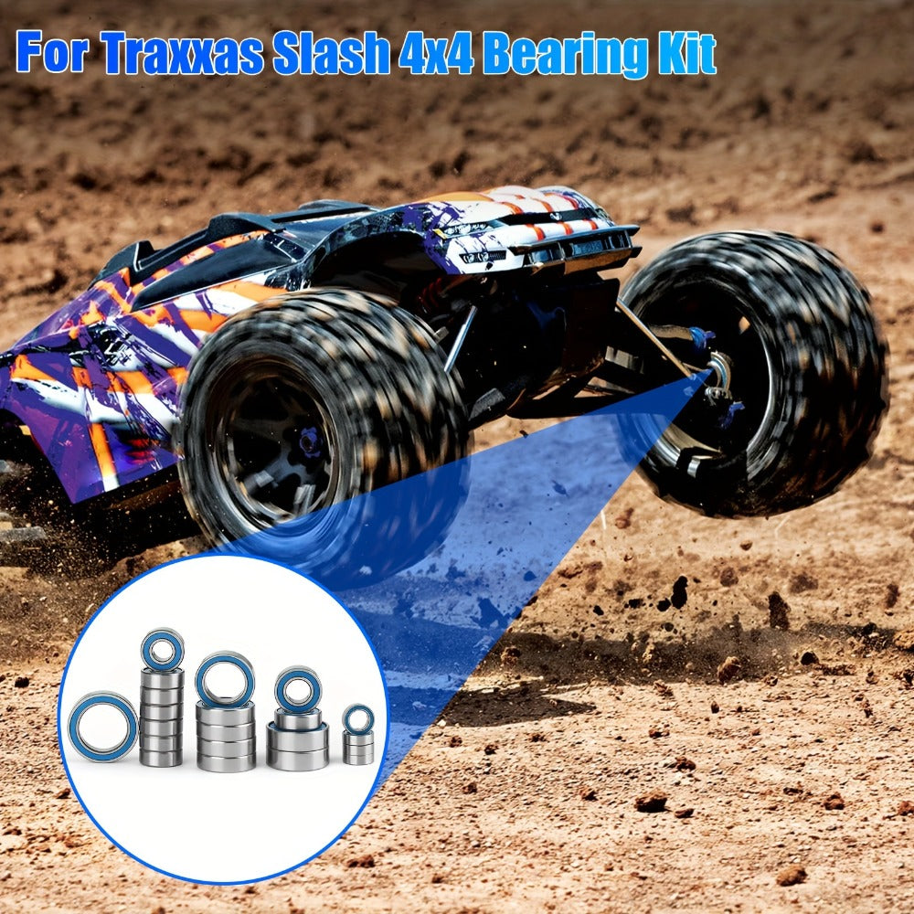 RC Ball Bearing Set 21pcs for Traxxas Slash 4x4 Stampede 4WD VXL 1/10 Scale – Alloy Steel Sealed Bearings Upgrade Kit Reduce Friction Boost